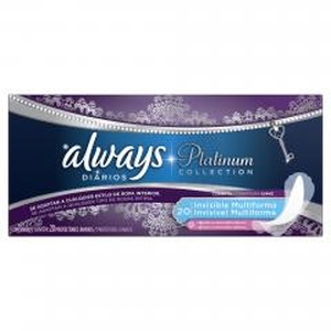 Protetor Diário Sem Abas Suave Ultrafino Always Platinum Pacote 20 Unidades (7506295386391)